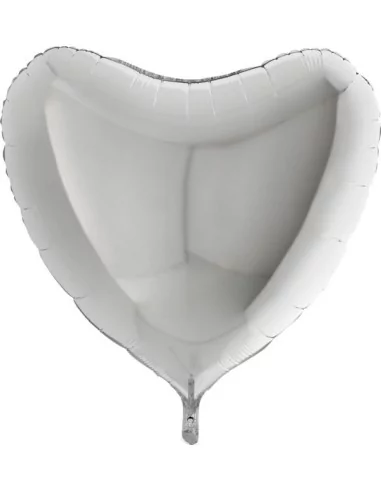 Grand Ballon alu Coeur 75cm argent