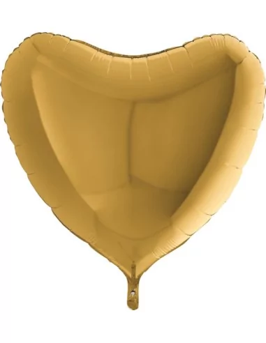 Riesen-Folienballon Herz 75cm gold