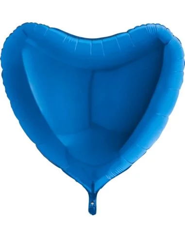 Grand Ballon alu Coeur 75cm bleu