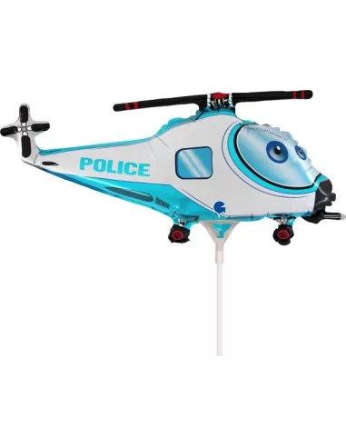 Petit Ballon alu Hélicopter Police 44cm