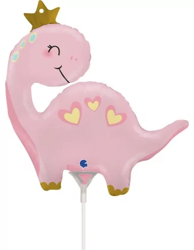 Kleiner Folienballon Dino rosa 27cm