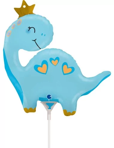 Kleiner Folienballon Dino blau 27cm