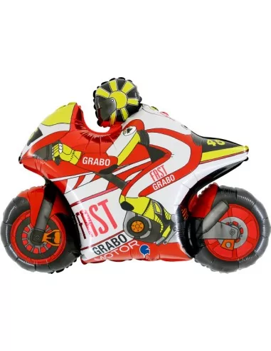 Ballon alu figurine Moto GP rouge 74cm