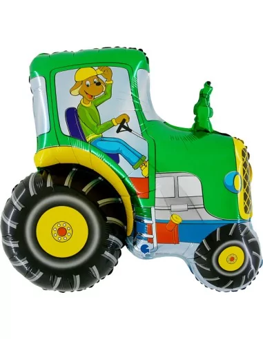 Ballon alu figurine Tracteur vert 63cm