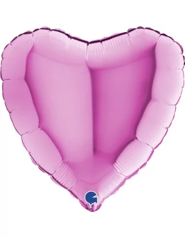 Ballon alu coeur fuchsia 38cm