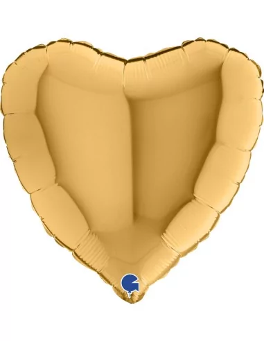 Ballon alu coeur or 38cm