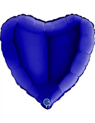 Ballon alu coeur bleu Capri 38cm