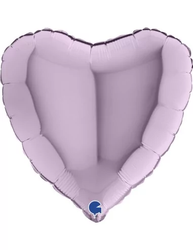 Ballon alu coeur lila 38cm