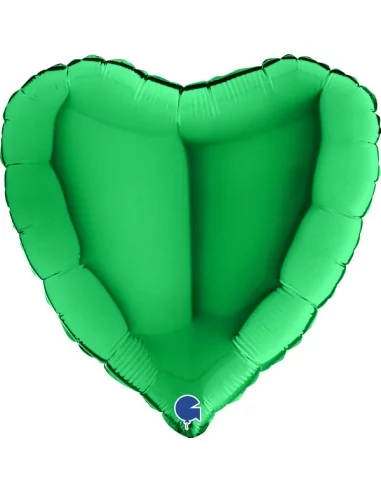 Ballon alu coeur vert 38cm