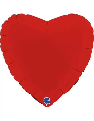 Ballon alu coeur rouge mat 38cm