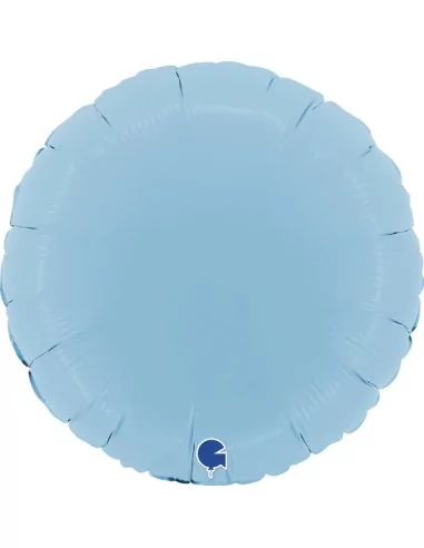 Ballon alu rond 38cm macaron bleu