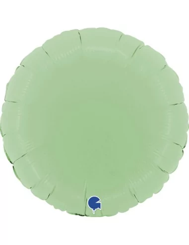 Ballon alu rond 38cm macaron vert