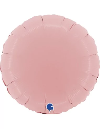 Ballon alu rond 38cm macaron rose