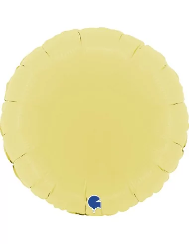 Ballon alu rond 38cm macaron jaune