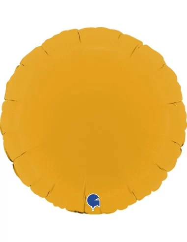 Ballon alu rond 38cm macaron moutarde