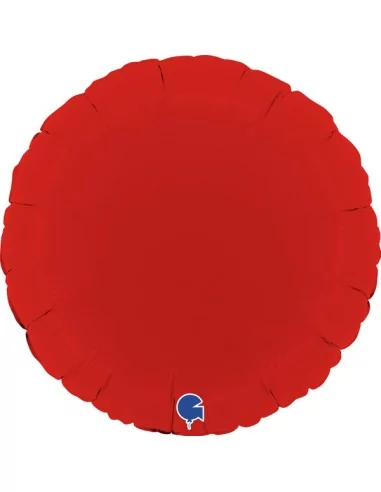 Ballon alu rond 38cm macaron rouge