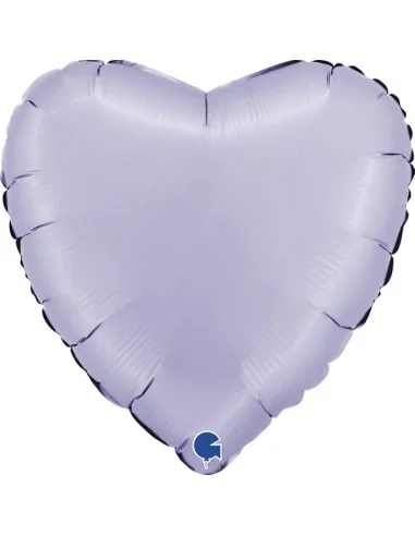 Ballon alu coeur lila satin 38cm