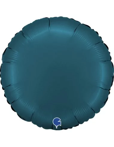 Ballon alu rond 38cm satin bleu petrol