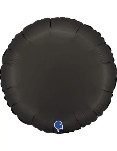 Folienballon rund 38cm satiniert schwarz