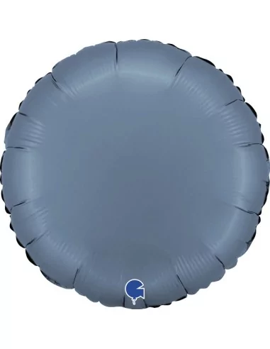 Ballon alu rond 38cm satin bleu jeans