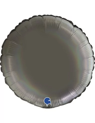 Ballon alu rond 38cm Platinum anthrazite