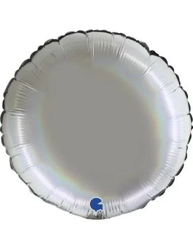 Ballon alu rond 38cm Platinum argent