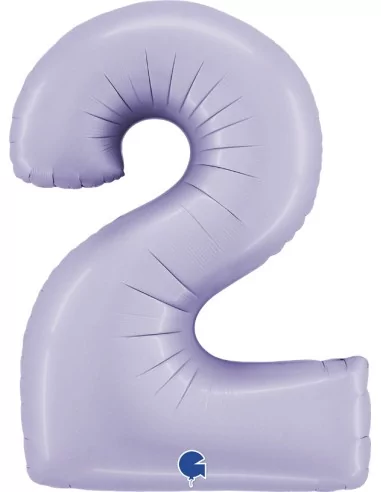 Ballon alu Grand Chiffre -2- lila 89cm