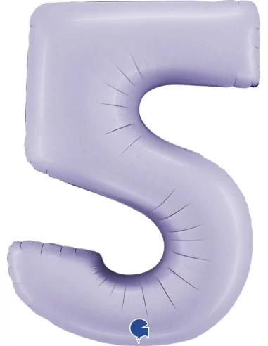 Ballon alu Grand Chiffre -5- lila 89cm