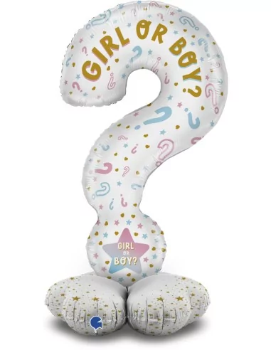 Ballon Standup Point d'interrogation Gender Reveal 119cm