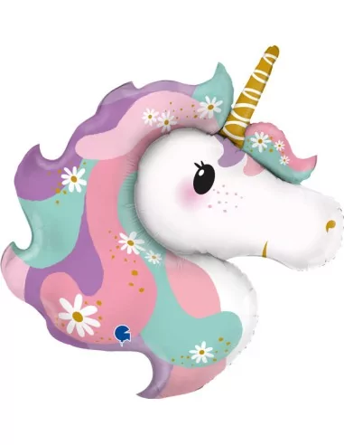 Ballon alu figurine Happy Unicorn 82cm