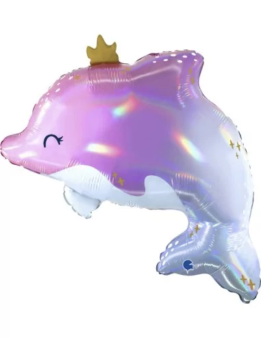 Ballon alu figurine dauphin brillant 57cm