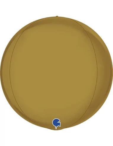 Folienballon 3D rund Perlmutt Gold 38cm