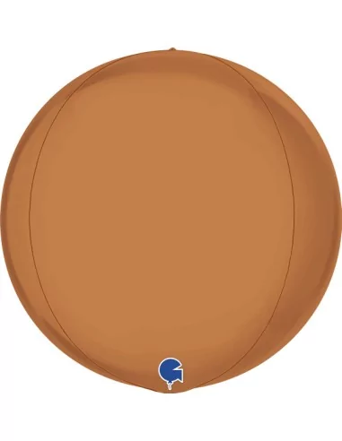 Ballon alu 3D rond nacré caramel 38cm