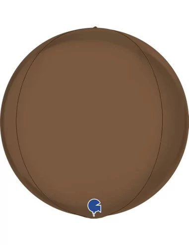 Ballon alu 3D rond nacré chocolat 38cm