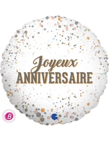 Ballon alu 38cm -Joyeux Anniversaire-