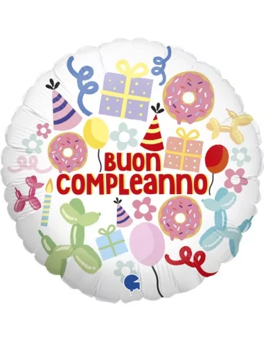 Ballon alu 38cm -Buon Compleanno- Candy