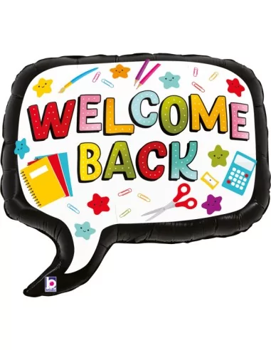 Ballon alu figurine -Welcome Back- Speech Bubble 60cm