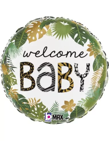 Ballon alu 38cm -Welcome Baby- Tropical