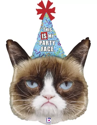 Ballon alu Figurine Grumpy Cat Party Face 73cm