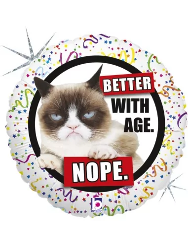 Ballon alu 38cm Grumpy Cat Better w/Age