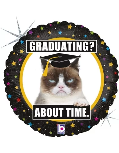 Ballon alu 38cm Grumpy Cat Graduation