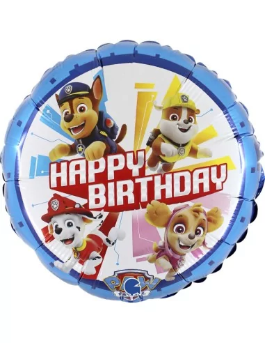 Ballon alu 38cm Pat'Patrouille -Happy Birthday-