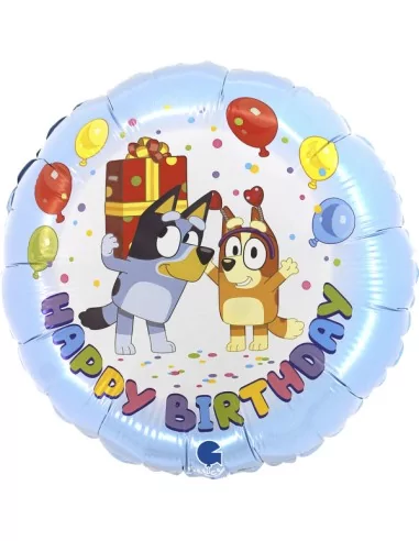 Ballon alu 38cm Bluey -Happy Birthday-