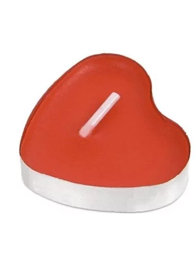 15 Bougies Coeur rouge flottatentes 4cm