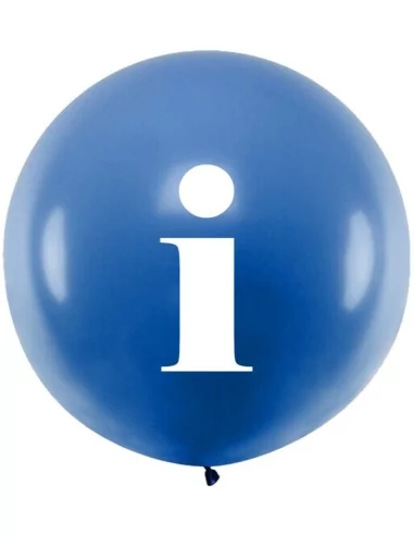 Ballon géant 100cm bleu -i- sur 3-faces