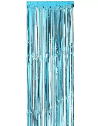 Fransenvorhang 90x250cm metallic-blau