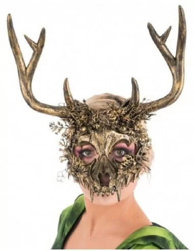 Maske Skelett goldener Hirsch