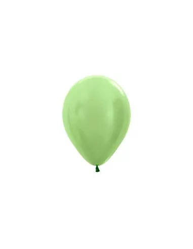 100 Ballons Sempertex Ø 13cm Satin Vert Pomme Nacré