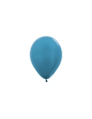 50 Ballons Sempertex Ø 13cm Metallic bleu Caraibes