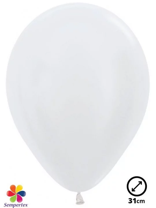 50 Ballons Sempertex Ø 30cm Satin blanc Perle Ballons latex